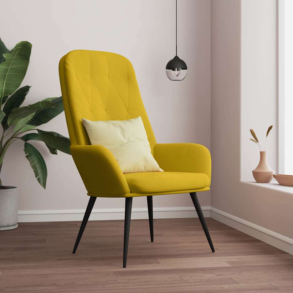 Vidaxl relaxstoel fluweel mosterdgeel