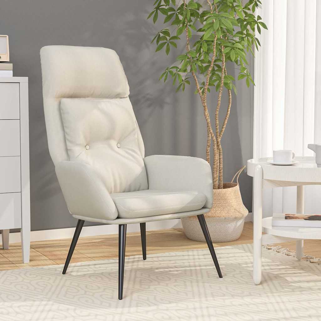 Vidaxl relaxstoel kunstsuède crèmekleurig