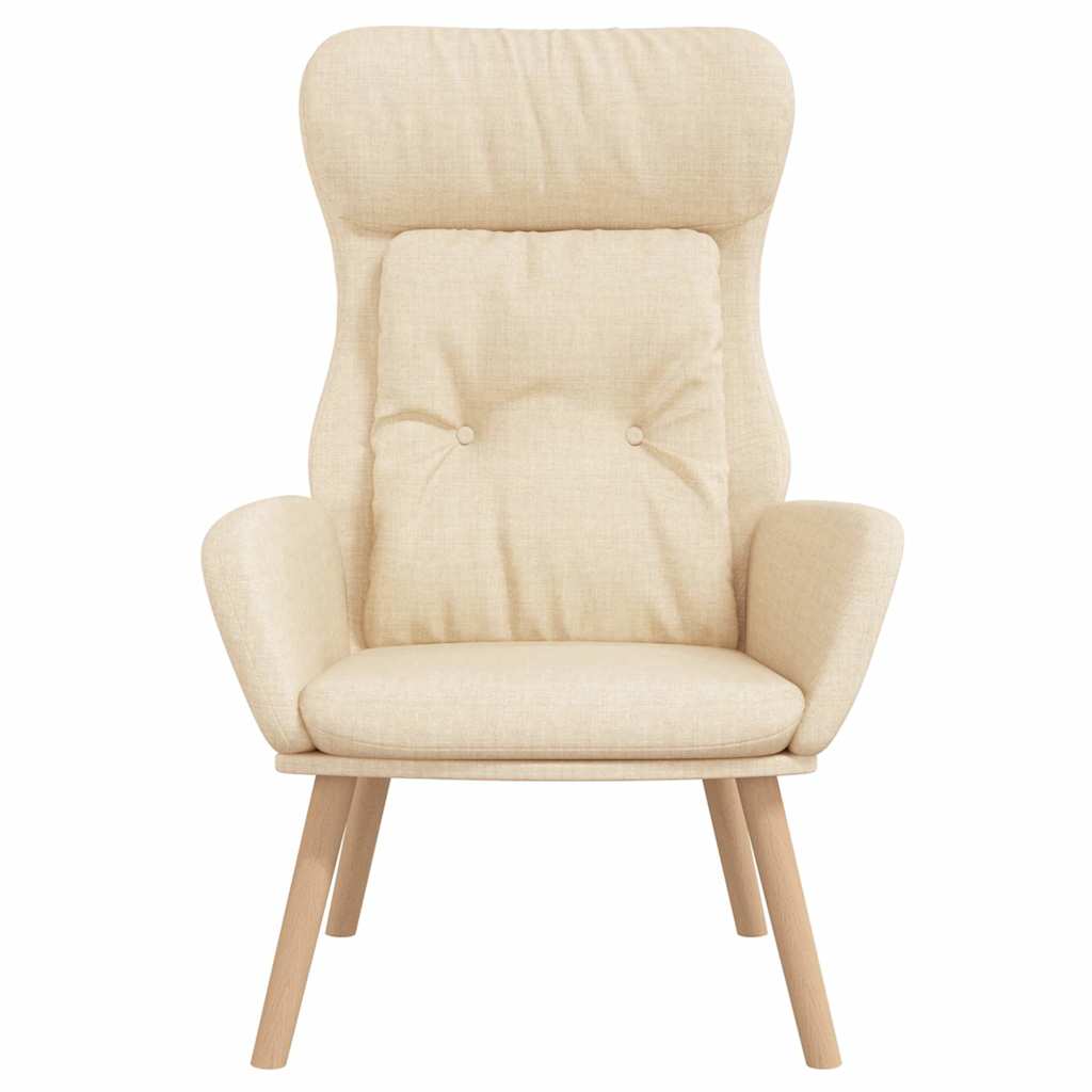 Vidaxl relaxstoel stof crèmekleurig