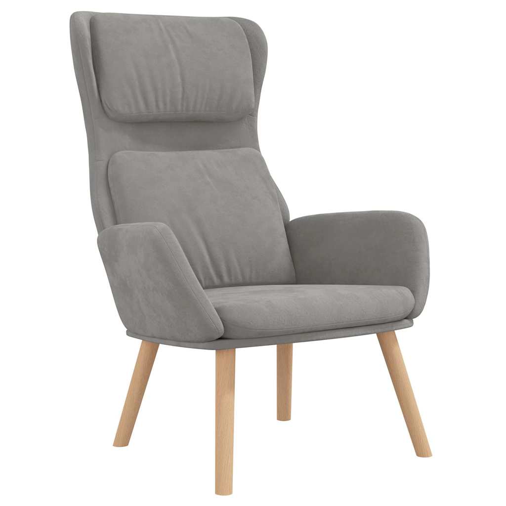 Vidaxl relaxstoel fluweel lichtgrijs