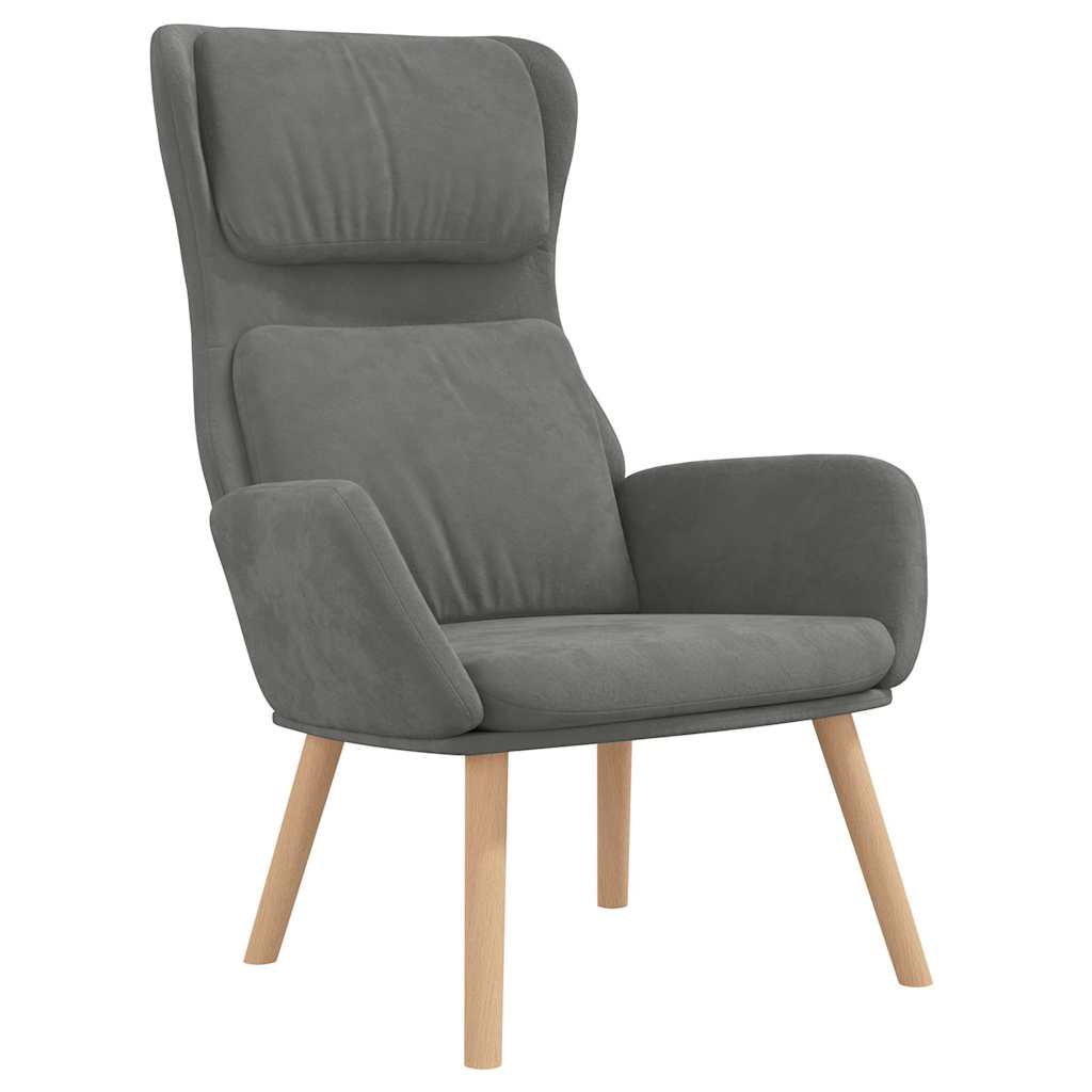 Vidaxl relaxstoel fluweel donkergrijs