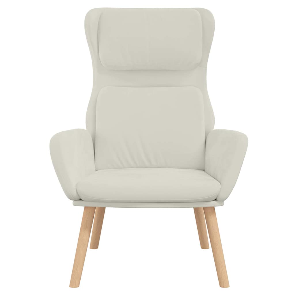 Vidaxl relaxstoel fluweel crèmewit