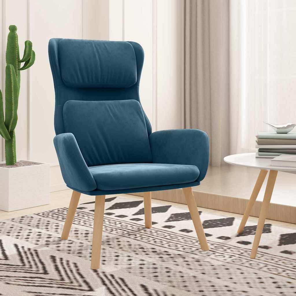 Vidaxl relaxstoel fluweel blauw