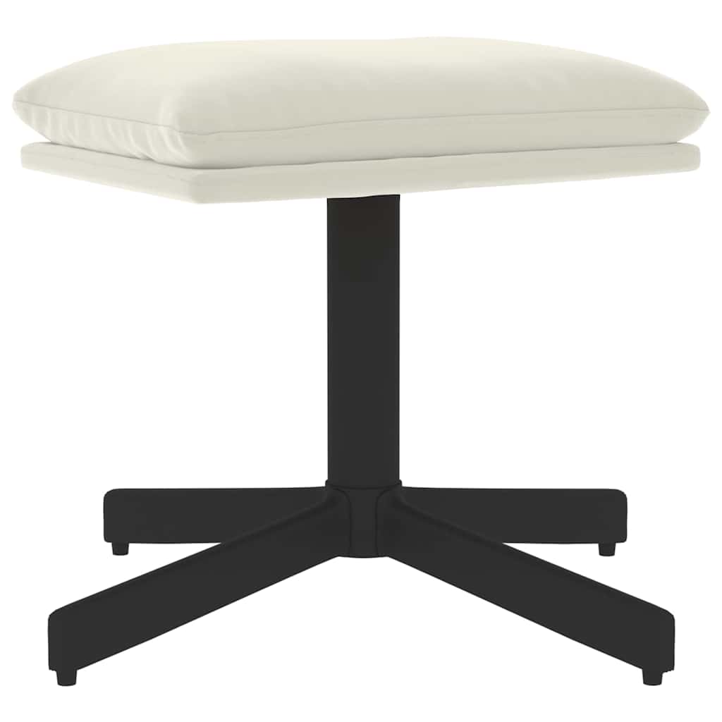 Vidaxl voetenbank 60x60x36 cm fluweel crèmewit