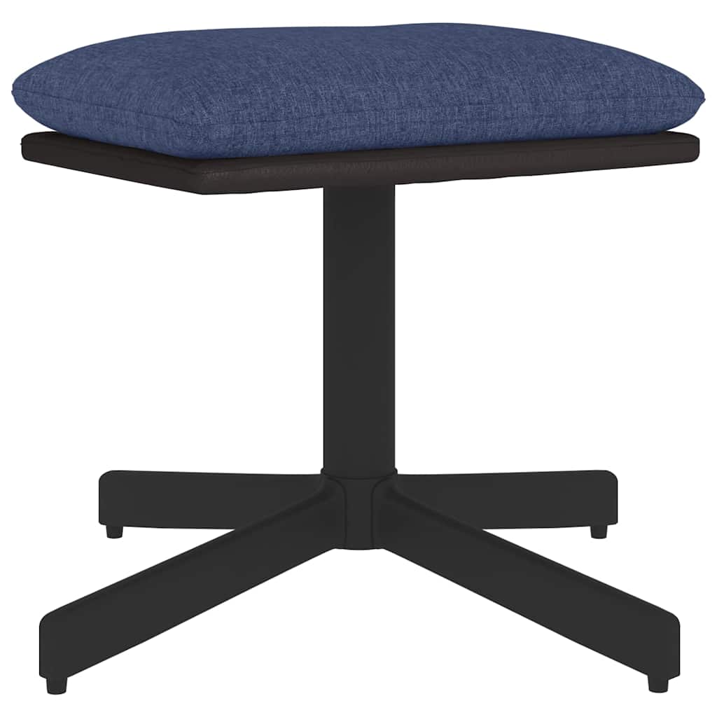 Vidaxl voetenbank 60x60x36 cm stof en kunstleer blauw