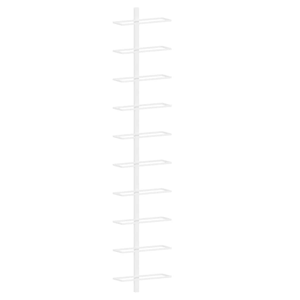 Vidaxl wijnrek voor 10 flessen wandmontage metaal wit