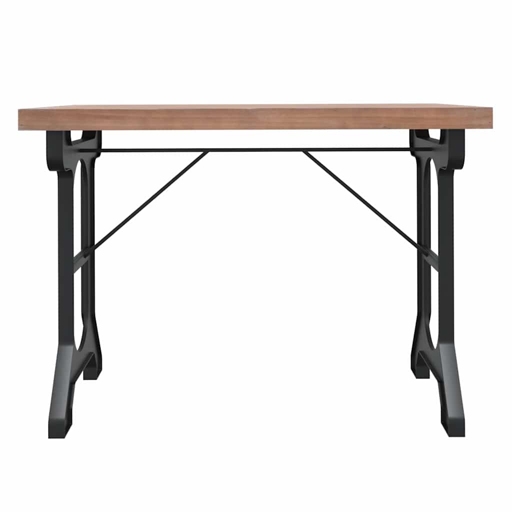 Vidaxl eettafel 110x65x82 cm massief vurenhout en ijzer