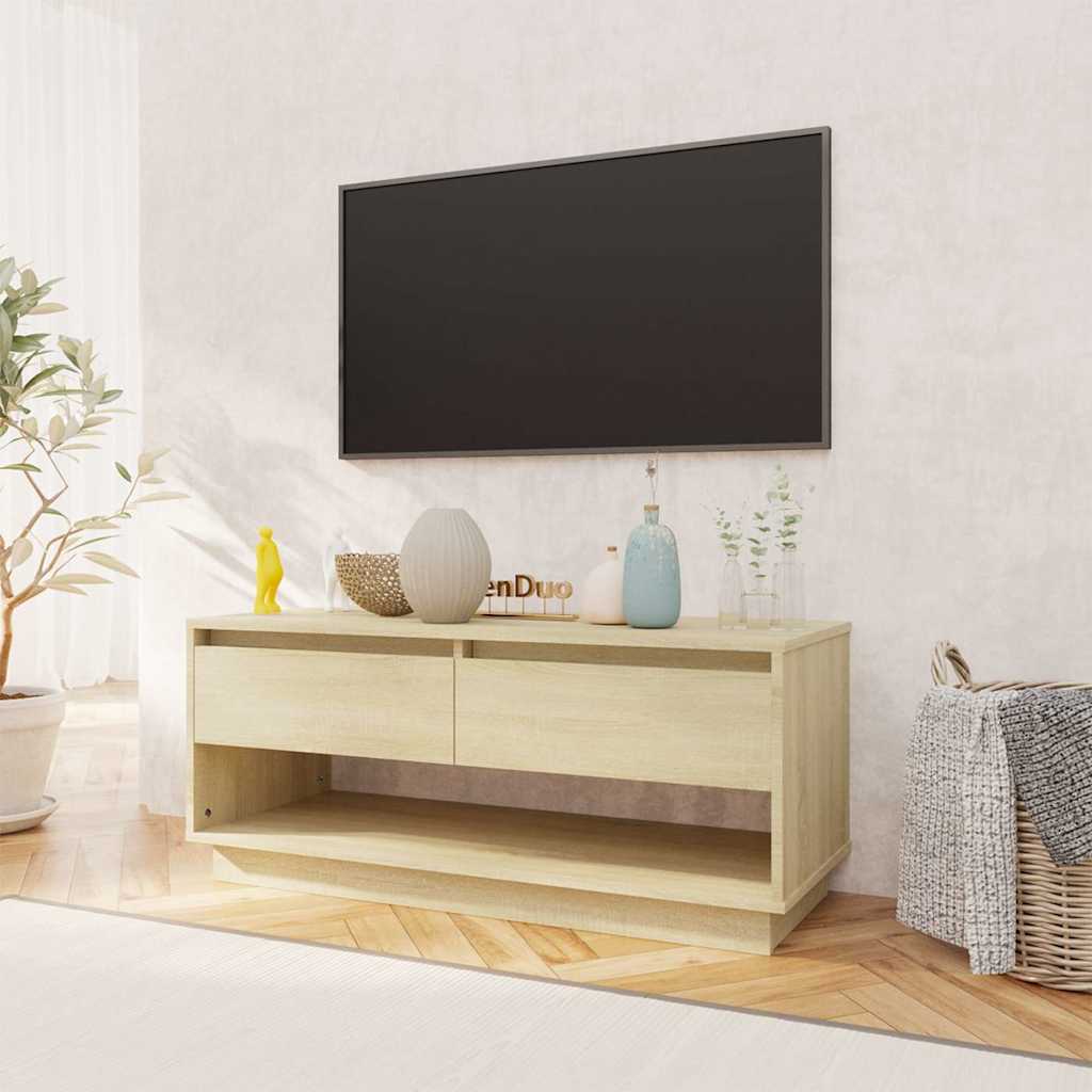 Vidaxl tv-meubel 102x41x44 cm bewerkt hout sonoma eikenkleurig
