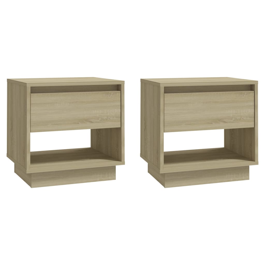 Vidaxl nachtkastjes 2 st 45x34x44 cm bewerkt hout sonoma eikenkleurig