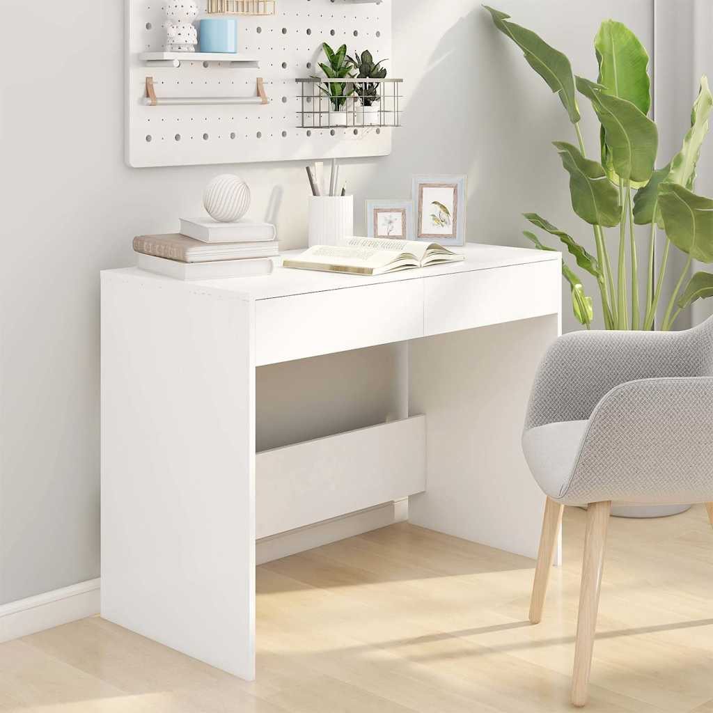 Vidaxl bureau 101x50x76,5 cm bewerkt hout wit