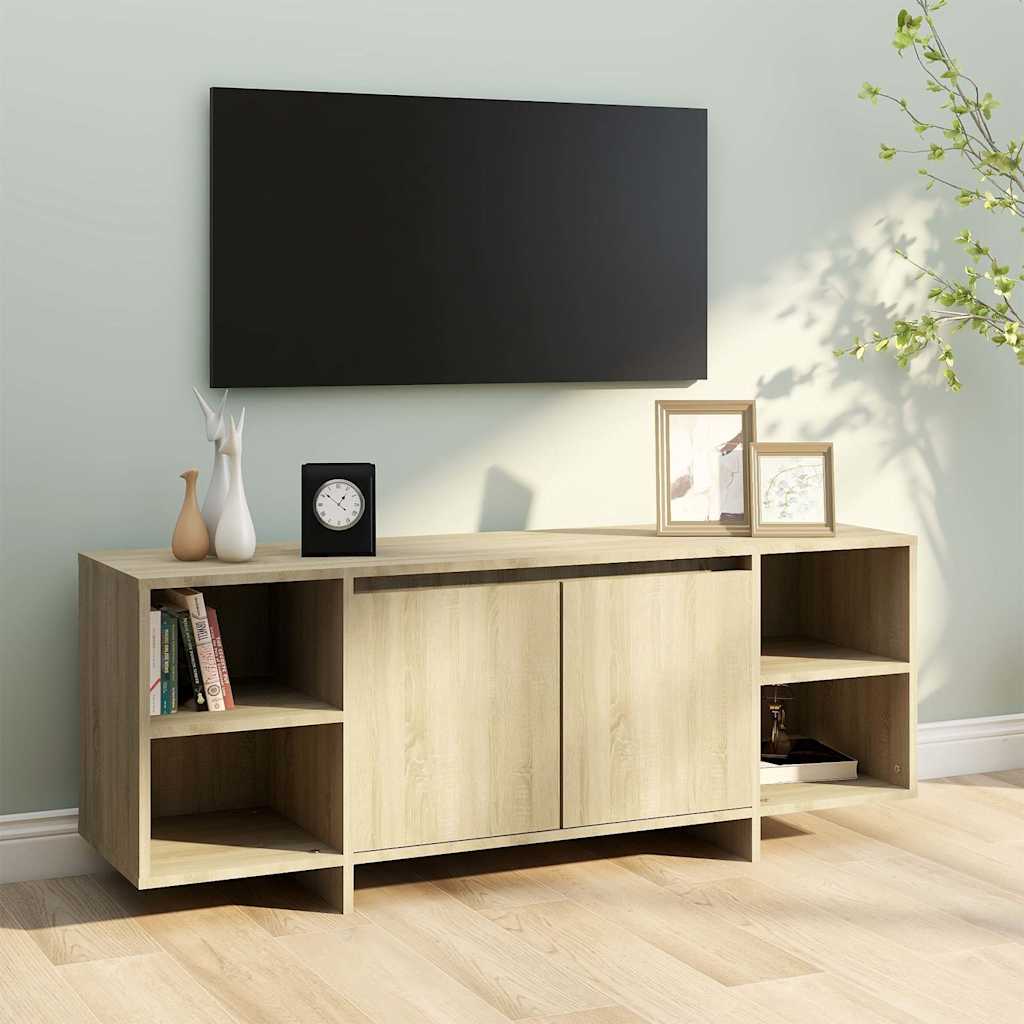 Vidaxl tv-meubel 130x35x50 cm bewerkt hout sonoma eikenkleurig