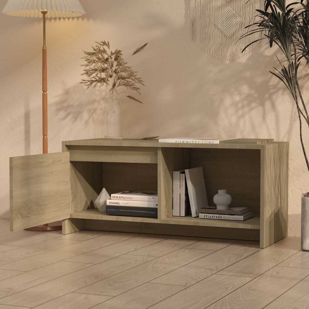 Vidaxl tv-meubel 90x35x40 cm bewerkt hout sonoma eikenkleurig