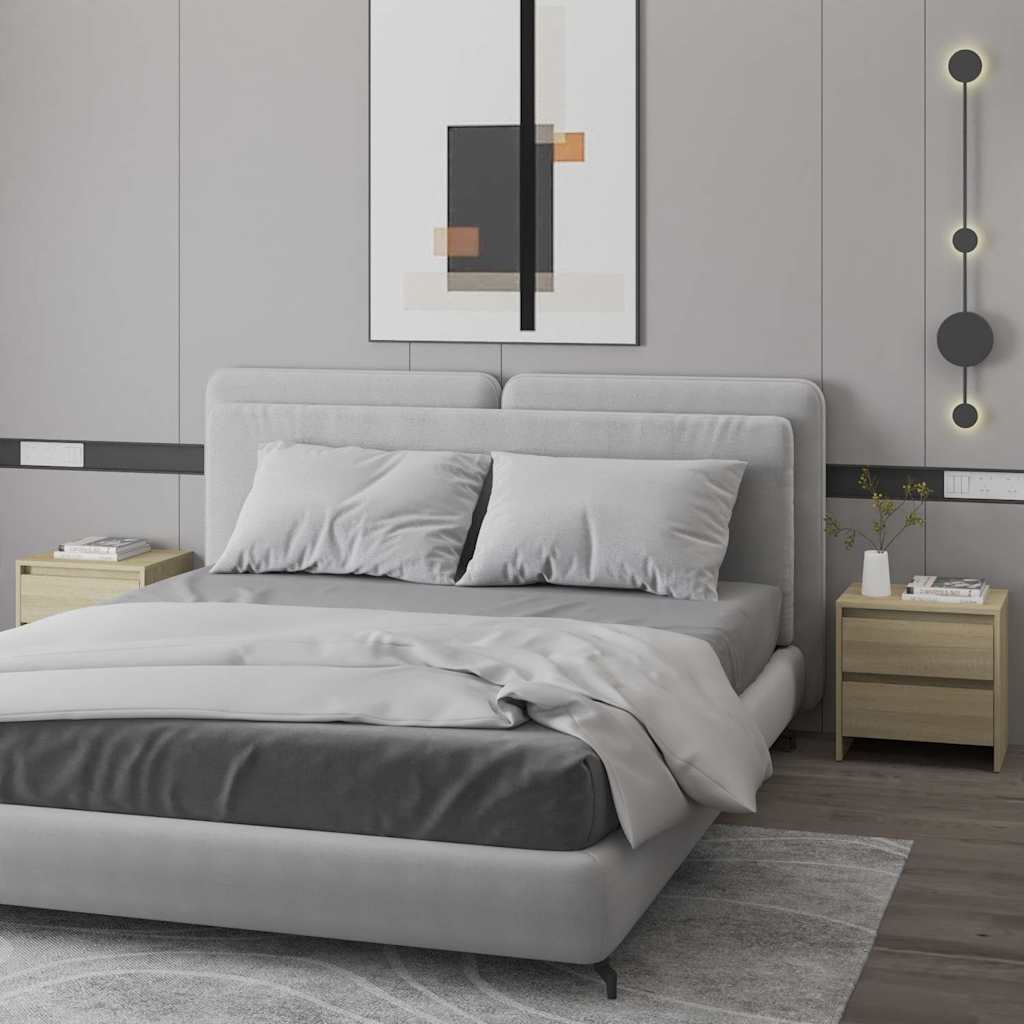 Vidaxl nachtkastjes 2 st 45x34,5x44,5 cm bewerkt hout sonoma eiken