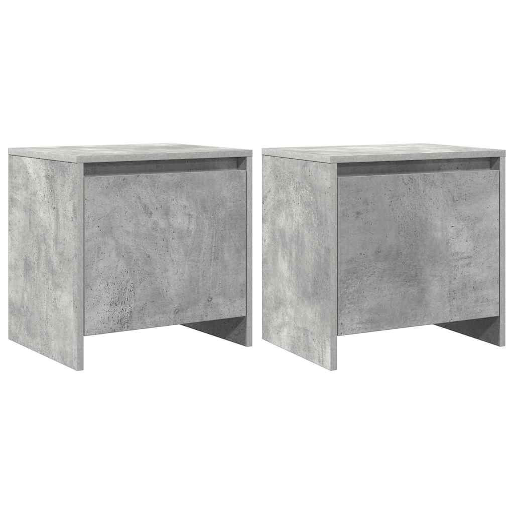 Vidaxl nachtkastjes 2 st 45x34x44,5 cm bewerkt hout betongrijs