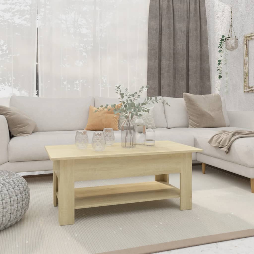 Vidaxl salontafel 102x55x42 cm bewerkt hout sonoma eikenkleurig
