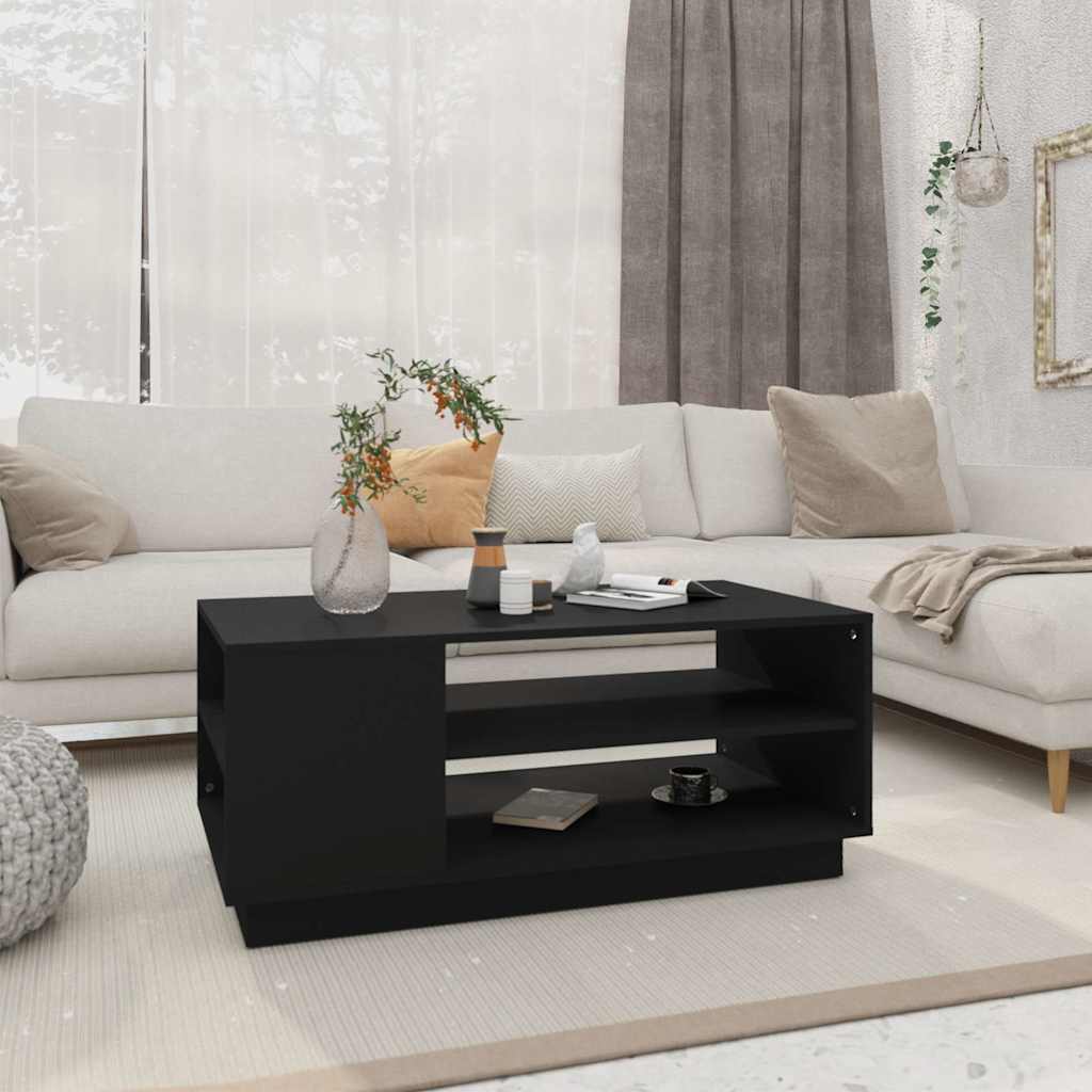 Vidaxl salontafel 102x55x43 cm bewerkt hout zwart