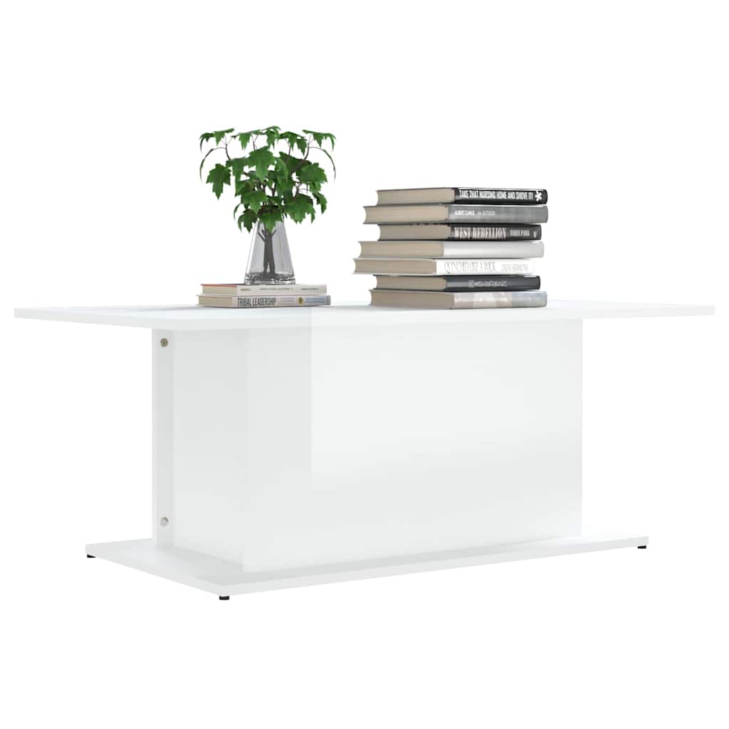 Vidaxl salontafel 102x55,5x40 cm bewerkt hout hoogglans wit