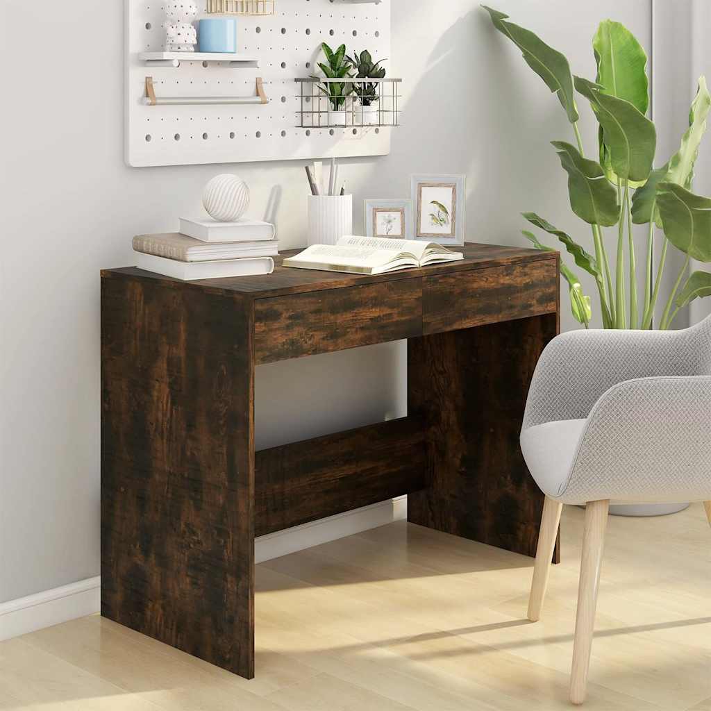 Vidaxl bureau 101x50x76,5 cm spaanplaat gerookt eikenkleurig