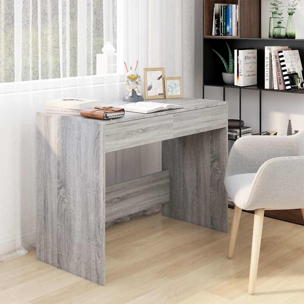 Vidaxl bureau 101x50x76,5 cm bewerkt hout grijs sonoma eikenkleurig