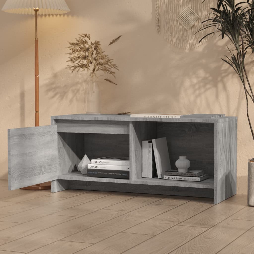 Vidaxl tv-meubel 90x35x40 cm bewerkt hout grijs sonoma eikenkleurig