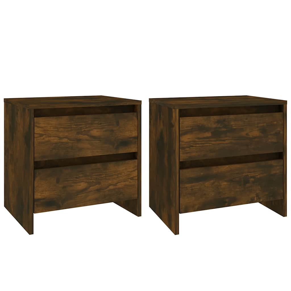 Vidaxl nachtkastjes 2 st 45x34,5x44,5 cm bewerkt hout gerookt eiken