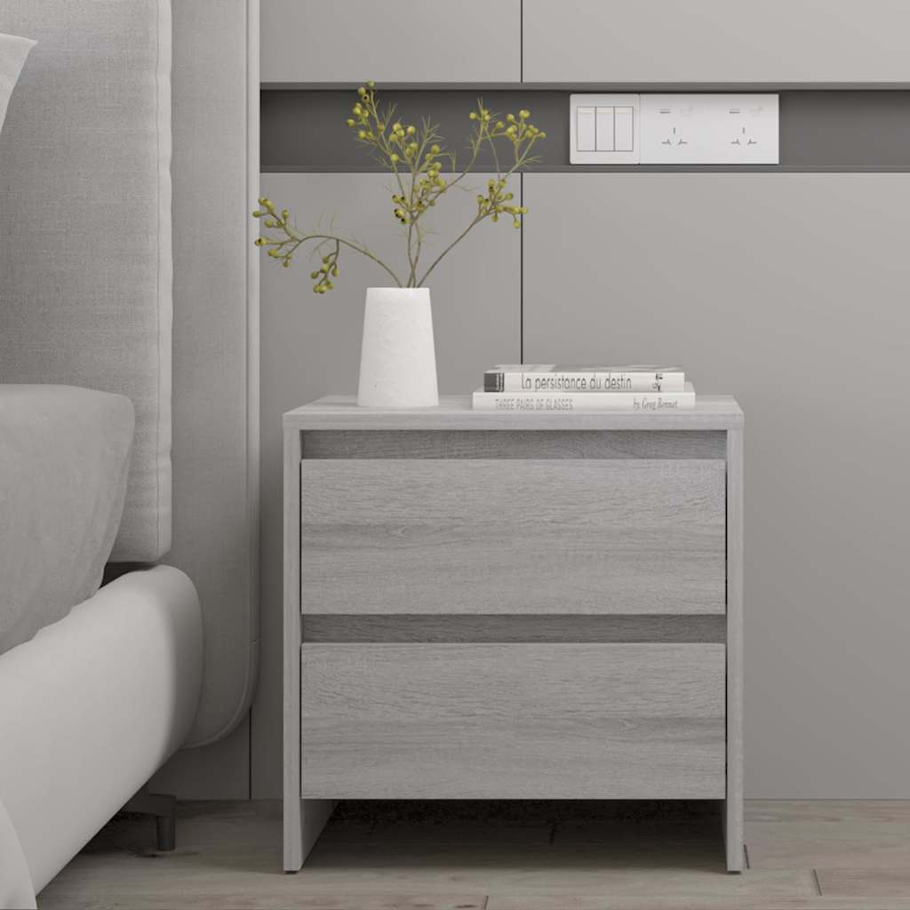 Vidaxl nachtkastje 45x34,5x44,5cm bewerkt hout grijs sonoma eikenkleur