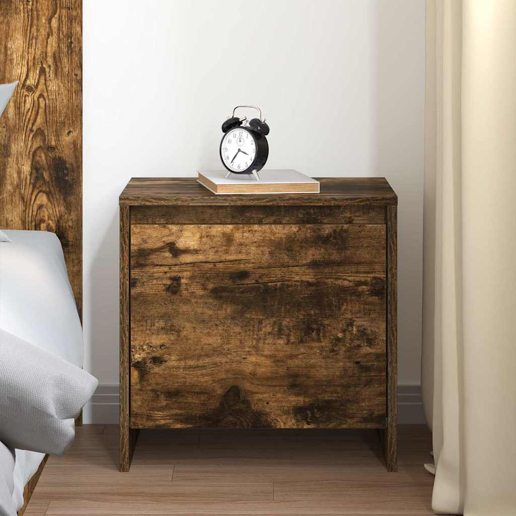 Vidaxl nachtkastje 45x34x44,5 cm bewerkt hout gerookt eikenkleurig