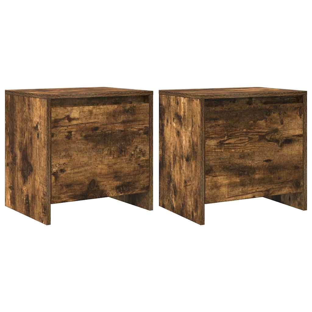 Vidaxl nachtkastjes 2 st 45x34x44,5 cm bewerkt hout gerookt eikenkleur