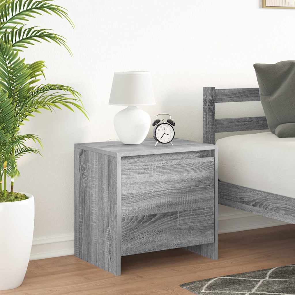 Vidaxl nachtkastje 45x34x44,5 cm bewerkt hout grijs sonoma eikenkleur