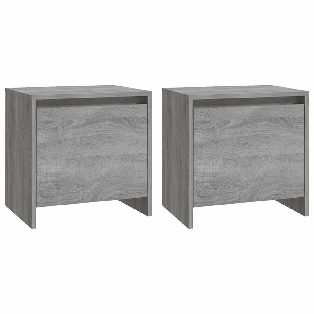 Vidaxl nachtkastjes 2 st 45x34x44,5 cm bewerkt hout grijs sonoma eiken