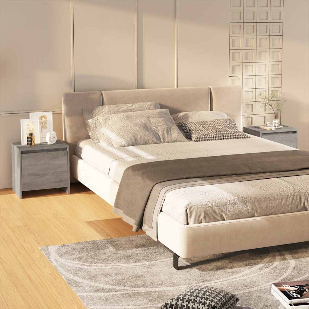 Vidaxl nachtkastjes 2 st 45x34x44,5 cm bewerkt hout grijs sonoma eiken