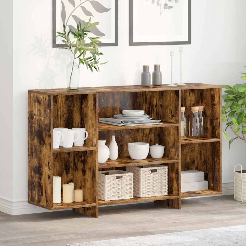 Vidaxl dressoir 120x30x75 cm bewerkt hout gerookt eikenkleurig