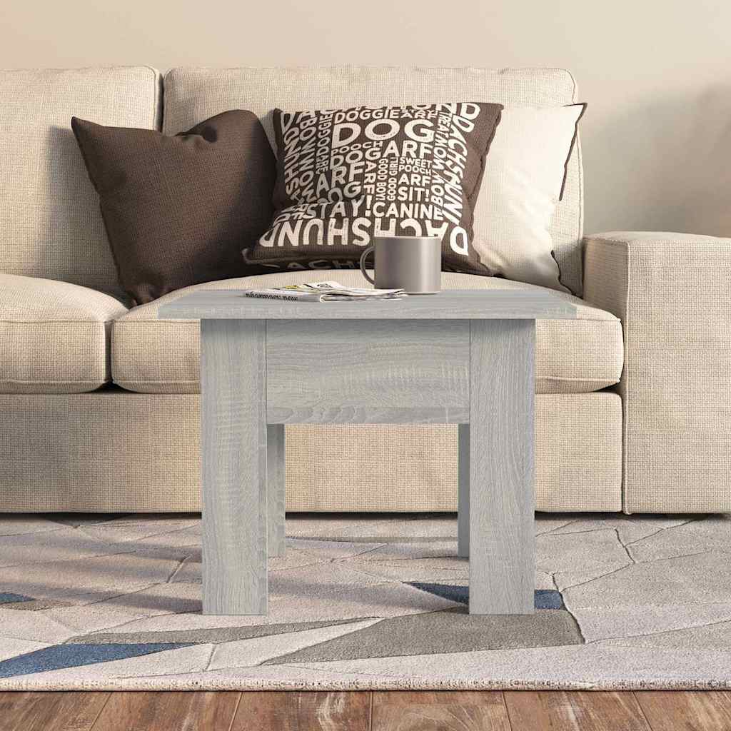 Vidaxl salontafel 55x55x42 cm bewerkt hout grijs sonoma eikenkleurig