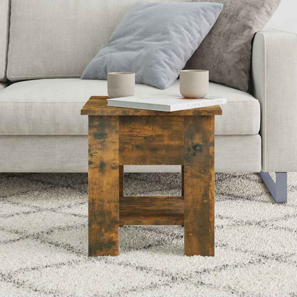 Vidaxl salontafel 40x40x42 cm bewerkt hout gerookt eikenkleurig