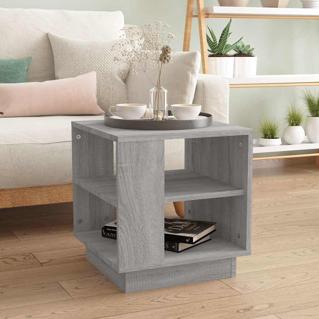 Vidaxl salontafel 40x40x43 cm bewerkt hout grijs sonoma eikenkleurig