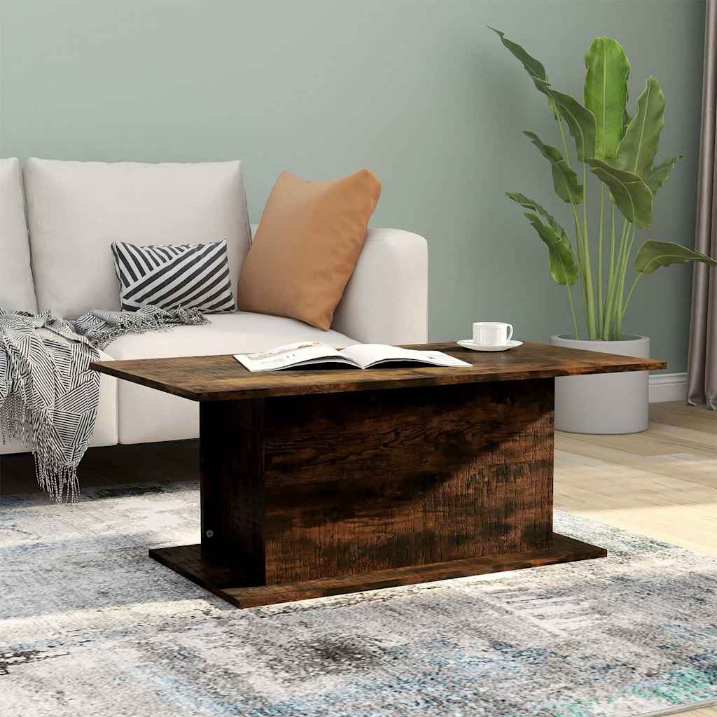 Vidaxl salontafel 102x55,5x40 cm bewerkt hout gerookt eikenkleurig