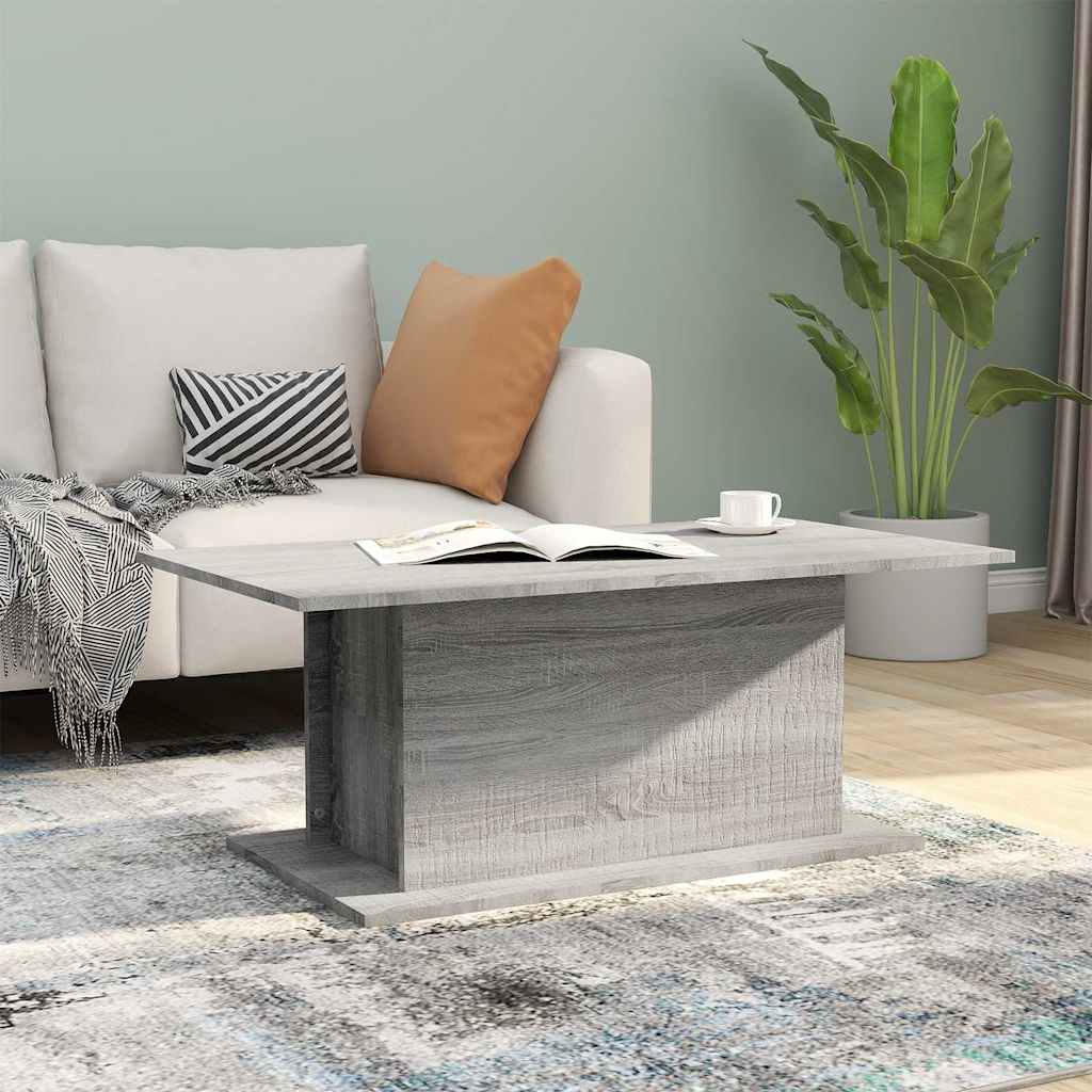 Vidaxl salontafel 102x55,5x40 cm bewerkt hout grijs sonoma eikenkleur
