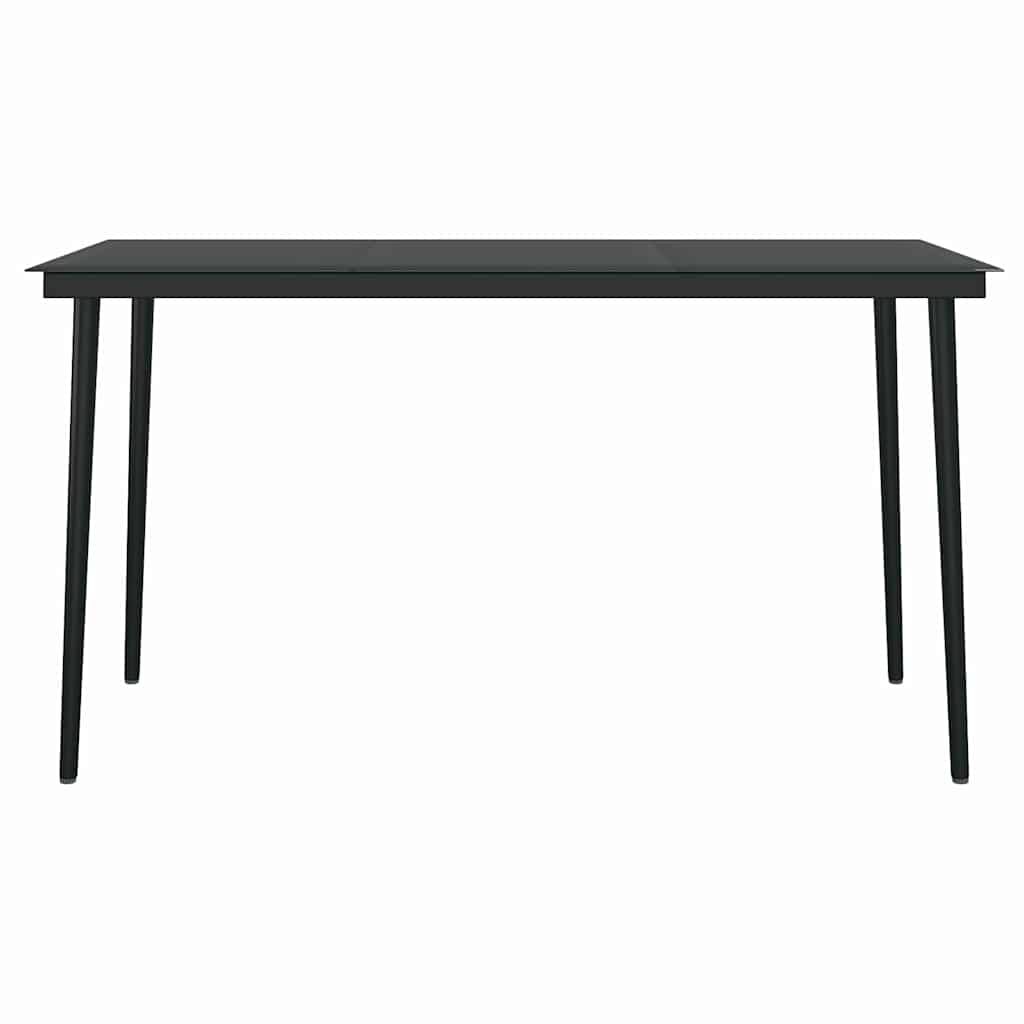 Vidaxl tuintafel 140x70x74 cm staal en glas zwart