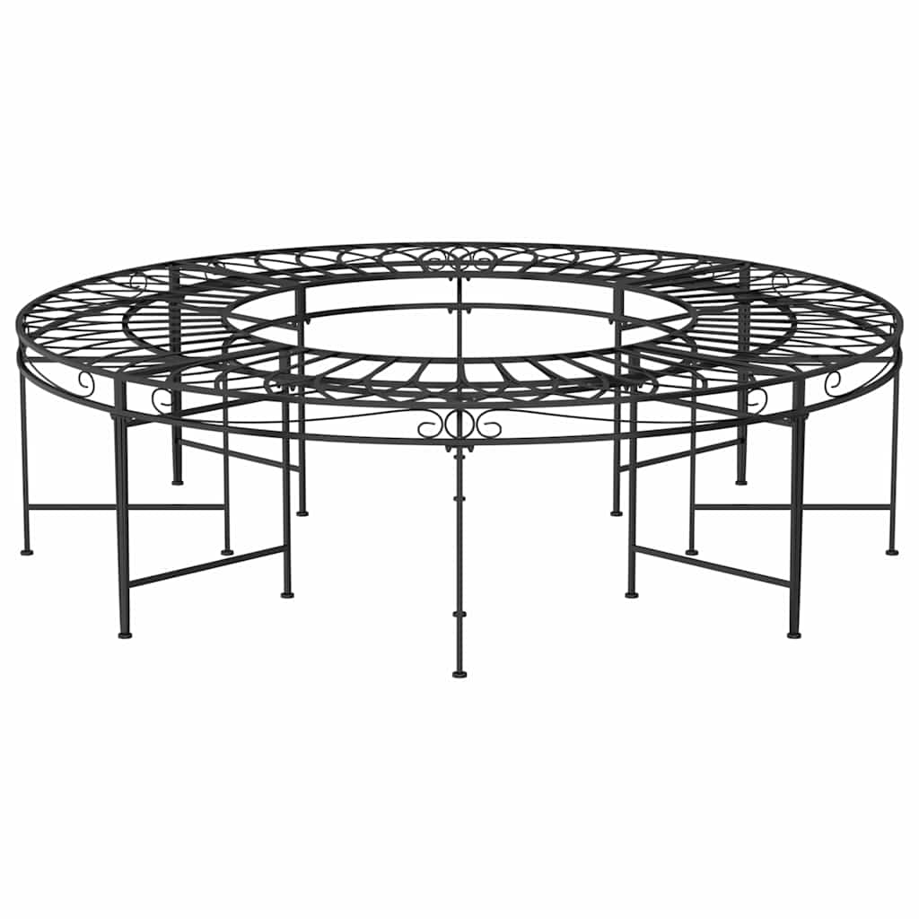 Vidaxl boombank rond ø160 cm staal zwart
