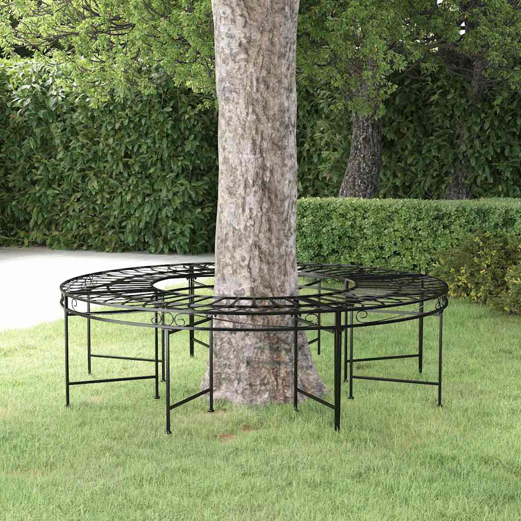 Vidaxl boombank rond ø160 cm staal zwart