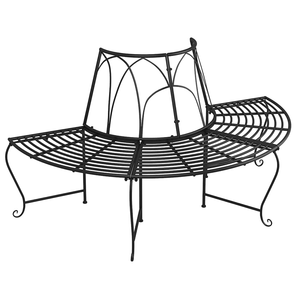 Vidaxl boombank halfrond ø159 cm staal zwart