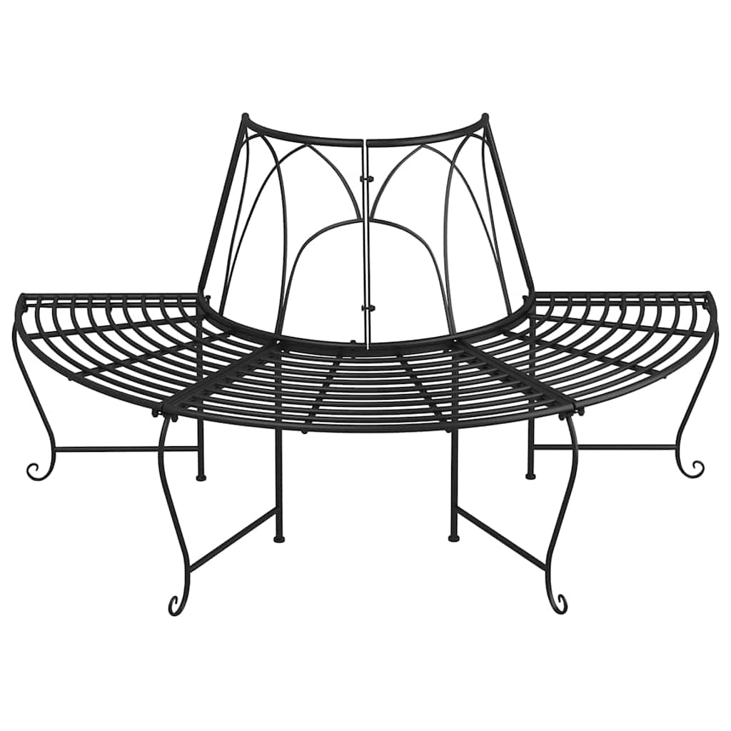 Vidaxl boombank halfrond ø159 cm staal zwart