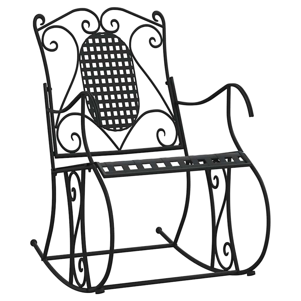 Vidaxl schommelbank 84 cm staal zwart