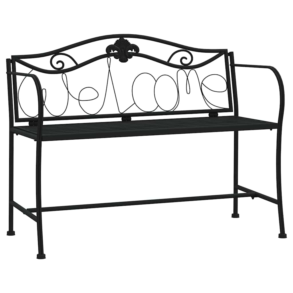 Vidaxl tuinbank 2-zits 104 cm staal zwart