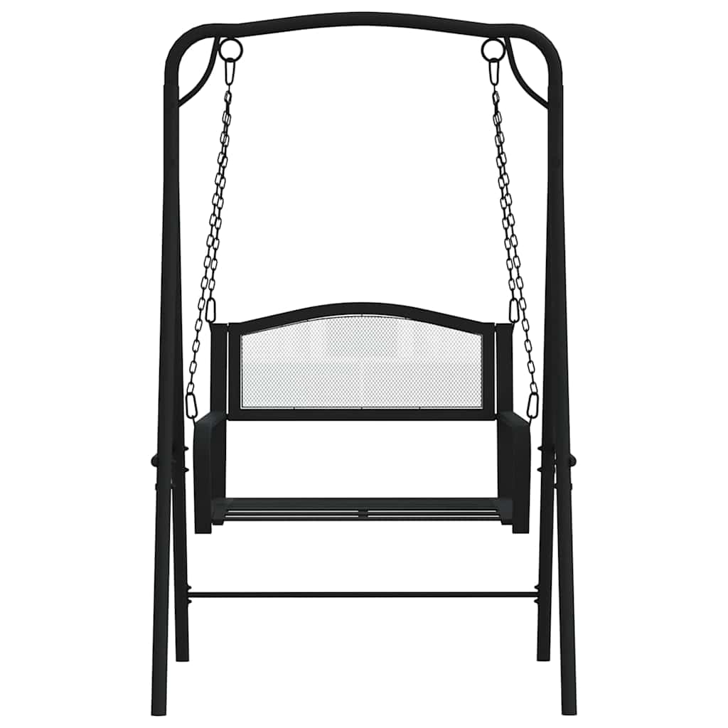 Vidaxl schommelbank 124 cm staal zwart