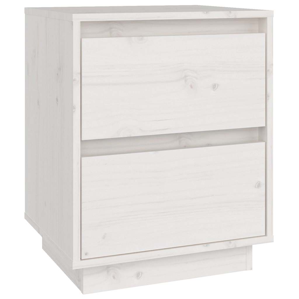Vidaxl nachtkastje 40x35x50 cm massief grenenhout wit