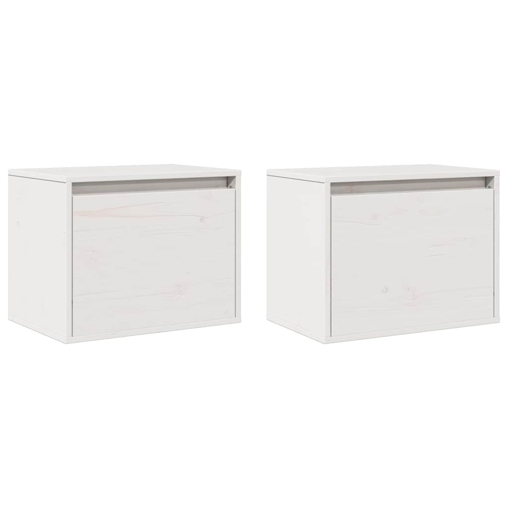 Vidaxl wandkasten 2 st 45x30x35 cm massief grenenhout wit