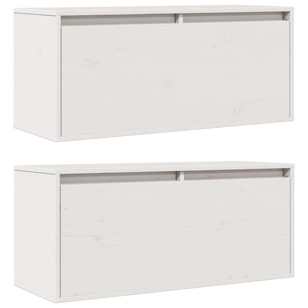 Vidaxl wandkasten 2 st 80x30x35 cm massief grenenhout wit