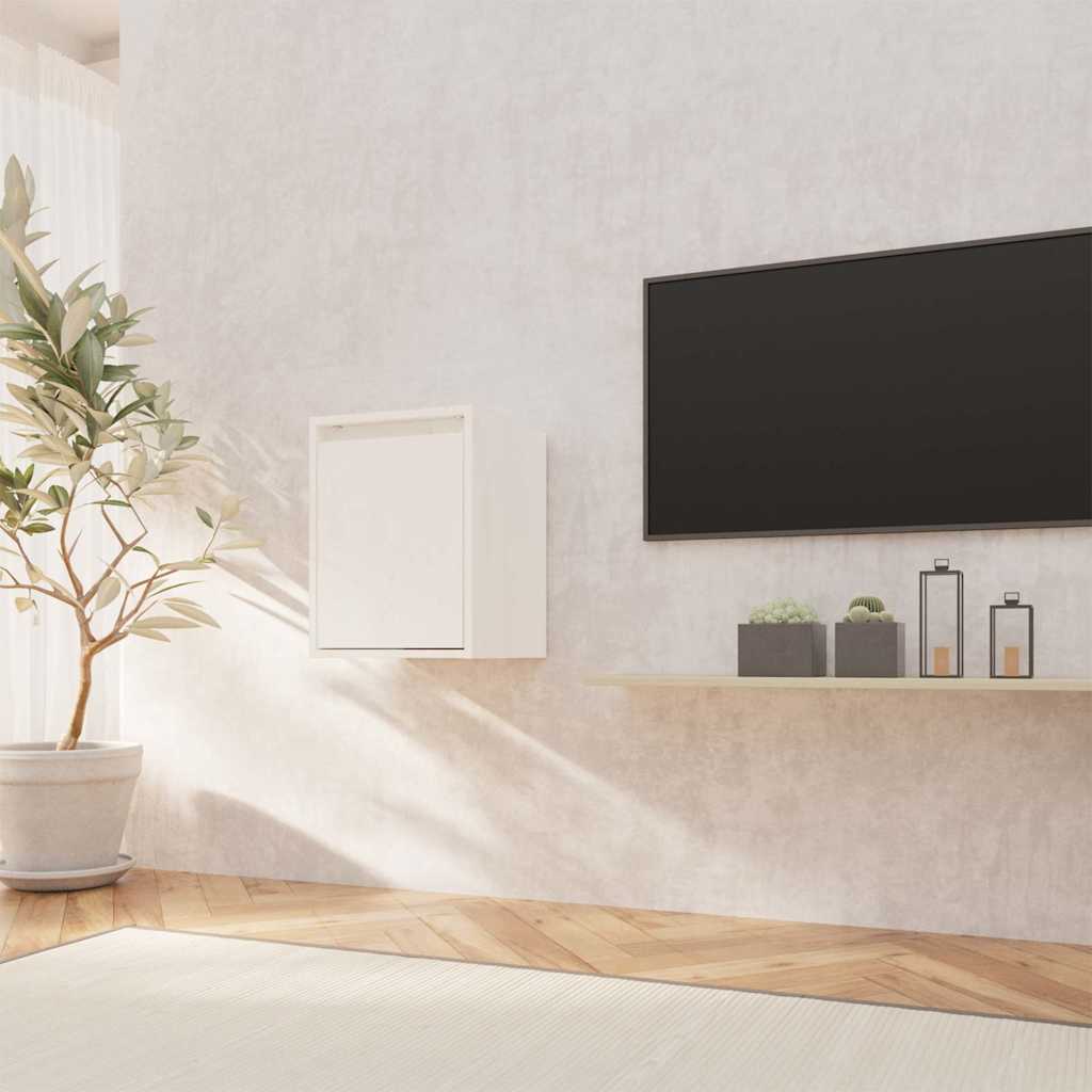 Vidaxl wandkast 30x30x40 cm massief grenenhout wit