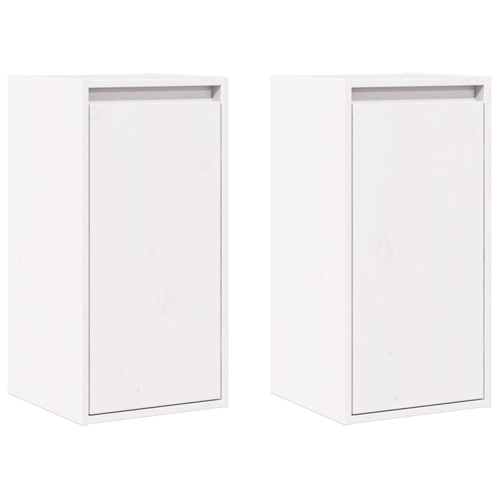 Vidaxl wandkasten 2 st 30x30x60 cm massief grenenhout wit